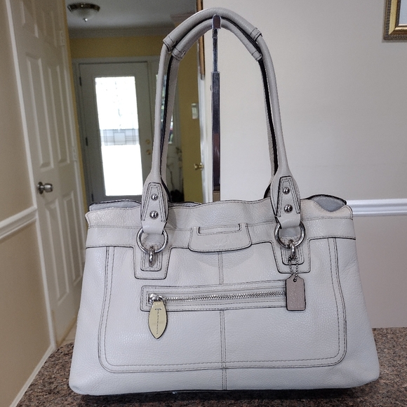 Beautiful  Penelope pebbled leather coach bag with ruffle top - Picture 1 of 16
